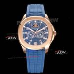 Swiss Replica Patek Philippe Aquanaut Luce Annual Calendar Rose Gold Blue Dial Watch